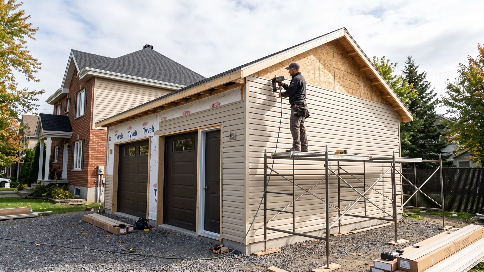Projet de garage résidentiel à Saint-Donat, Québec